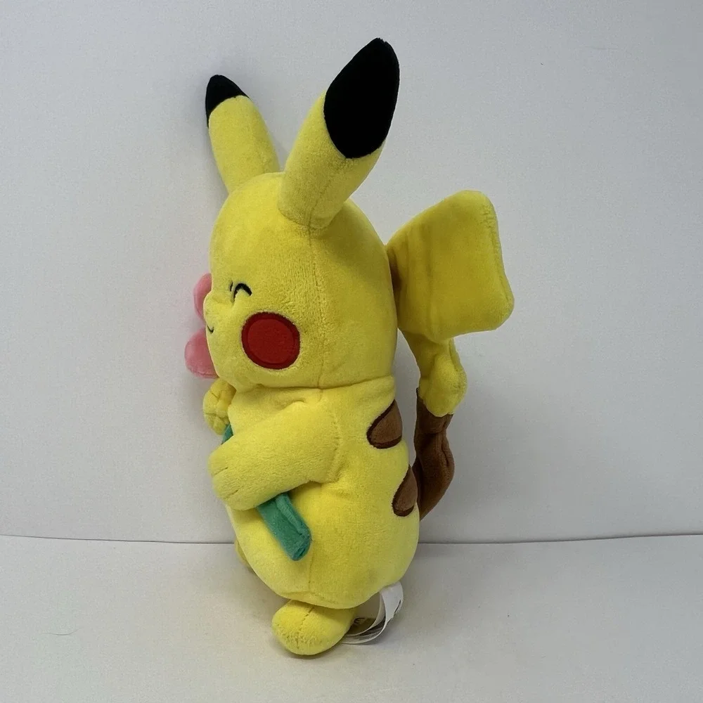 WCT Pikachu Pokemon Small Yellow Pink‎ Flower Stuffed Animal Plush Toy